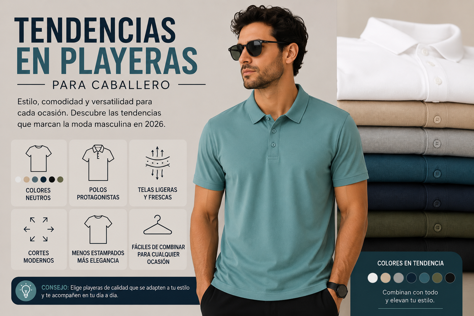 Las tendencias en playeras para caballero